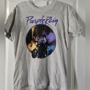 Prince  Purple Rain Gray Graphic Tee Size Large